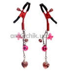 Зажимы для сосков Art of Sex Heart Of Stone, красно-розовые - Фото №1