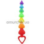 Анальная цепочка Anal Play Rainbow Heart Beads, радужная - Фото №1