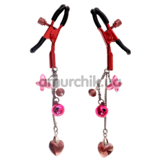 Затискачі для сосків Art of Sex Heart Of Stone, червоно-рожеві - Фото №1