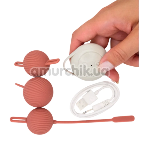 Набор вагинальных шариков с вибрацией Sweet Em Selene Kegel Balls, коралловый