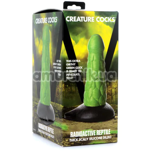 Фалоімітатор Creature Cocks Radioactive Reptile, зелений