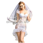 Костюм нареченої JSY Sexy Lingerie, білий: сукня + фата + рукавички - Фото №1