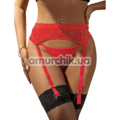 Комплект Star Night Lace Garter Belt, красный: пояс для чулок + трусики-стринги - Фото №1
