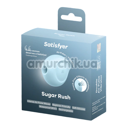 Симулятор орального секса для женщин с вибрацией Satisfyer Sugar Rush, голубой