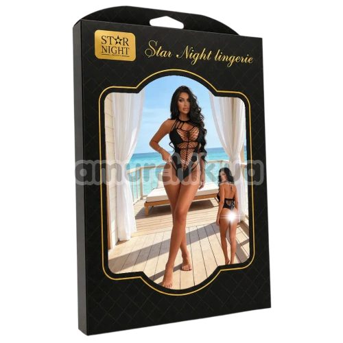 Боді Star Night Fishnet Model Bodysuit, чорне