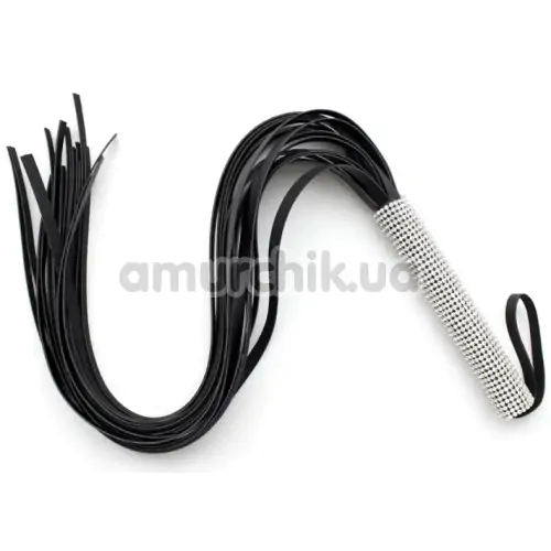 Флоггер DS Fetish Flogger With Diamond L, черный - Фото №1