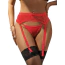 Комплект Star Night Lace Garter Belt, червоний: пояс для панчіх + трусики-стрінги - Фото №1