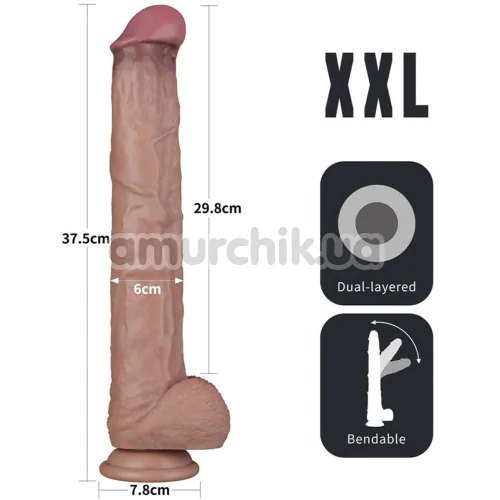 Фаллоимитатор Dual-Layered Silicone Nature Cock LV411301, светло-коричневый