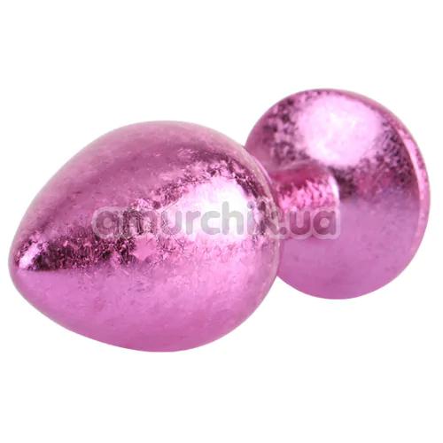 Анальная пробка с розовым кристаллом Matrix Mont Nebula Pink Gem Metal Plug M, розовая