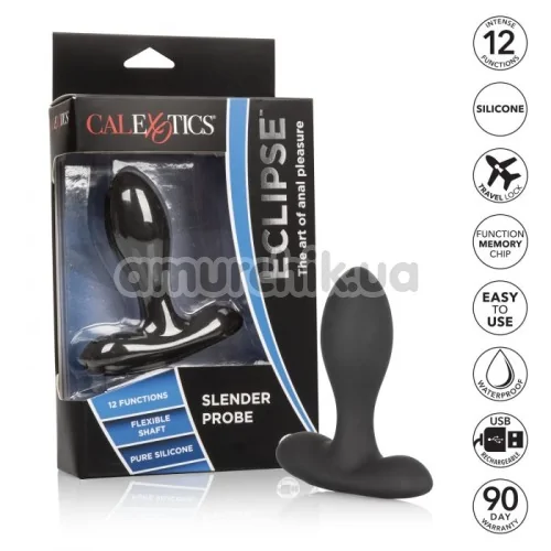 Анальная пробка с вибрацией Eclipse Slender Probe, черная