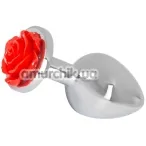 Анальна пробка Rose Butt Plug, срібна - Фото №1