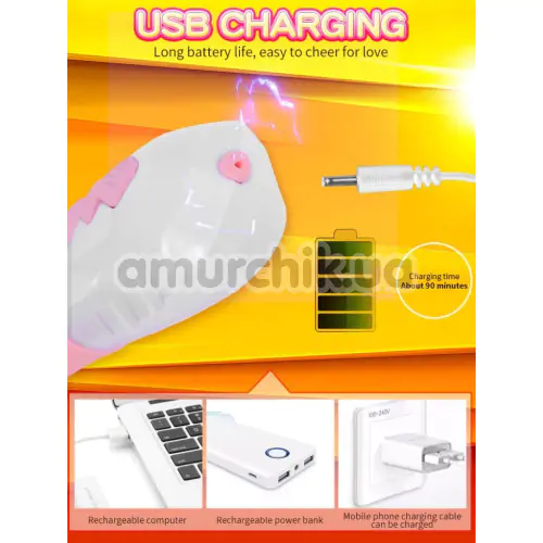 Вибратор с подогревом, ротацией и толчками FoxShow Silicone Heating and Thrusting Vibrator, розовый