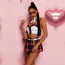Костюм школярки JSY Sexy Lingerie 3701, біло-червоний: спідниця + топ + краватка + окуляри - Фото №2