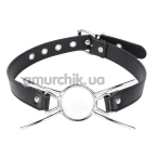 Кляп-кільце DS Fetish Spider Faux Leather, чорний - Фото №1