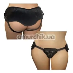 Трусики для страпона Sportsheets Plus Size Beginners Black Strap-On, черные - Фото №1