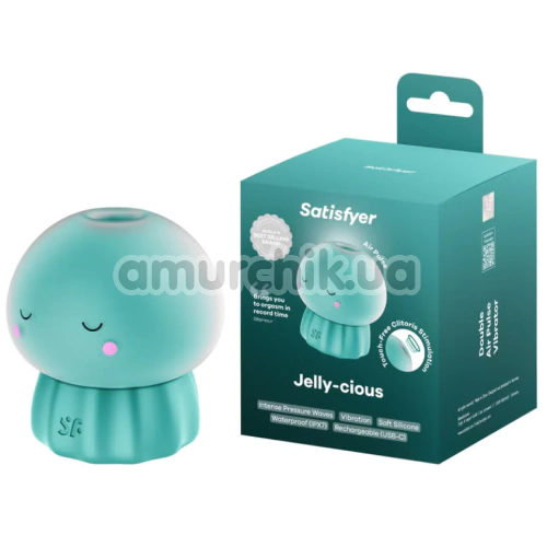 Симулятор орального сексу для жінок з вібрацією Satisfyer Jelly-cious, бірюзовий