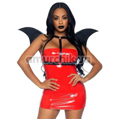 Портупея Leg Avenue Leather Bat Wing Body Harness, черная - Фото №1