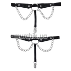 Гартеры для чулок Sex & Mischief Chain Lace Garters, черные - Фото №1