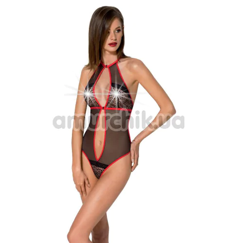 Боді Passion Free Your Senses Erotic Line Satara, чорно-червоне - Фото №1