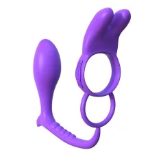 Эрекционное кольцо со стимулятором простаты Fantasy C-Ringz Ass-Gasm Vibrating Rabbit, фиолетовое - Фото №1