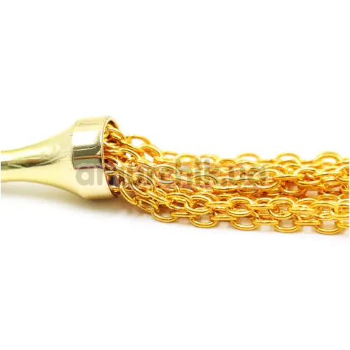 Флоггер DS Fetish Golden Metal, золотистый