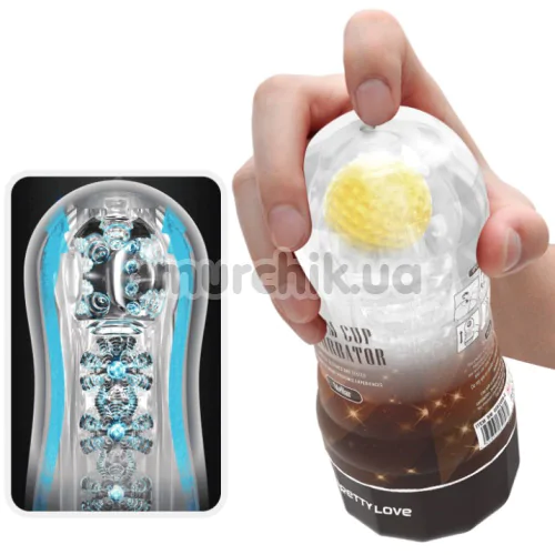 Мастурбатор Pretty Love Vacuum Cup Masturbator Stellar, прозрачный