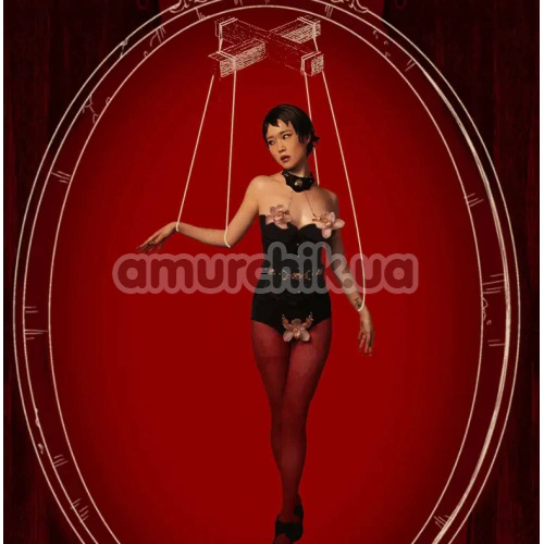 Нашийник із затискачами для сосків Upko Mystic Bond Collection Collar With Pulling Nipple Clamps, чорний