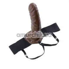Порожній страпон 8 Inch Hollow Strap-On, коричневий - Фото №1