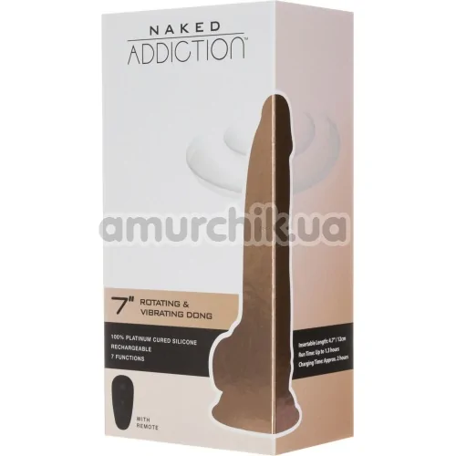 Вибратор с ротацией Addiction Naked Rotating & Vibrating Dong 7, телесный