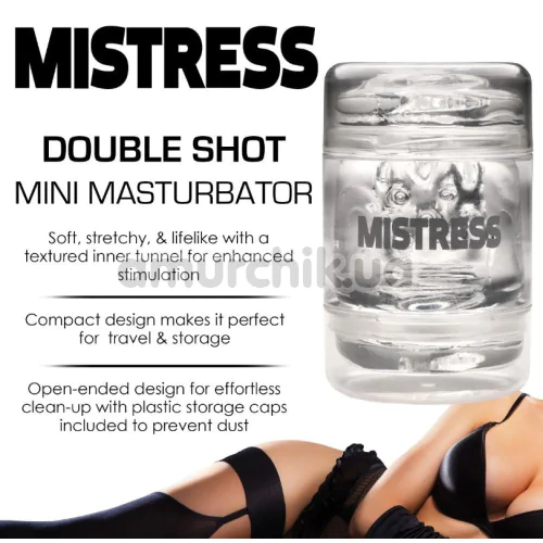 Мастурбатор Mistress Double Shot Pussy & Ass Stroker, прозрачный