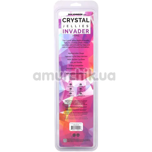Фаллоимитатор Doc Johnson Crystal Jellies Invader 8.5, прозрачный