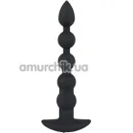Анальная цепочка с вибрацией Black Velvets Rechargeable Beads, черные - Фото №1