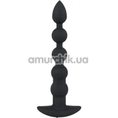 Анальная цепочка с вибрацией Black Velvets Rechargeable Beads, черные - Фото №1