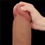 Фалоімітатор Sliding-Skin Dual Layer Dong 14, коричневий - Фото №7