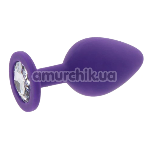Анальная пробка с прозрачным кристаллом Anal Play Diamond Booty Jewel Large, фиолетовая