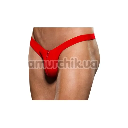 Трусы-стринги мужские Microfiber Zip Up Low-Rise Thong, красные