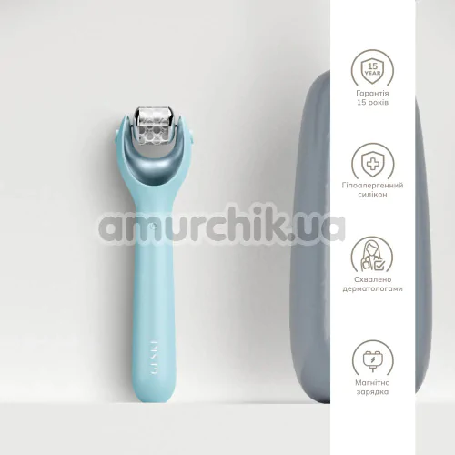 Массажер-роллер для лица с микроиглами Geske MicroNeedle Face Roller 9 in 1, бирюзовый