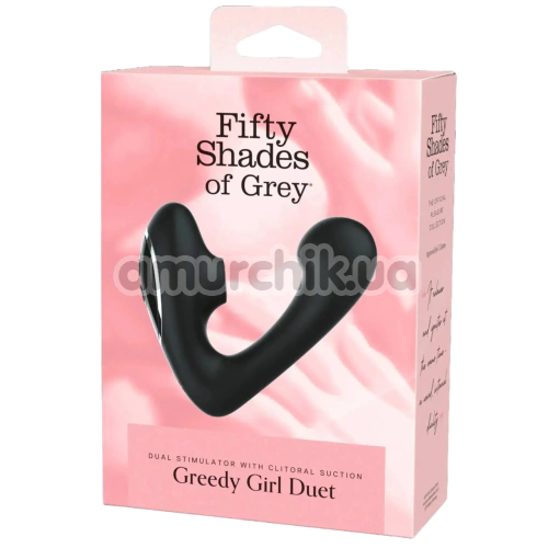 Вибратор с вакуумным стимулятором Fifty Shades of Grey Greedy Girl Duet, черный