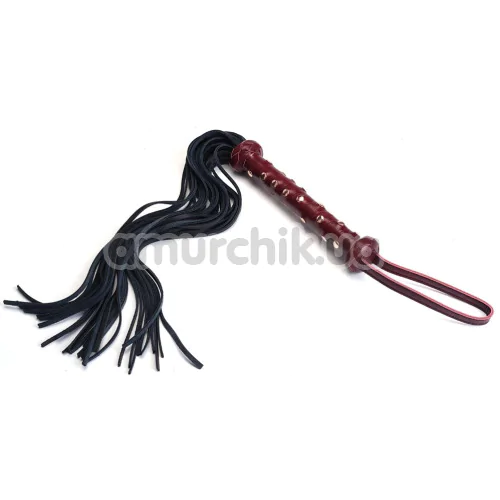 Флоггер Liebe Seele Wine Red Heavy Leather Flogger with Studded Handle, бордовый - Фото №1