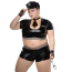 Костюм полицейской JSY Sexy Lingerie P61120, черный: топ + шорты + фуражка + галстук + перчатки + наручники - Фото №4
