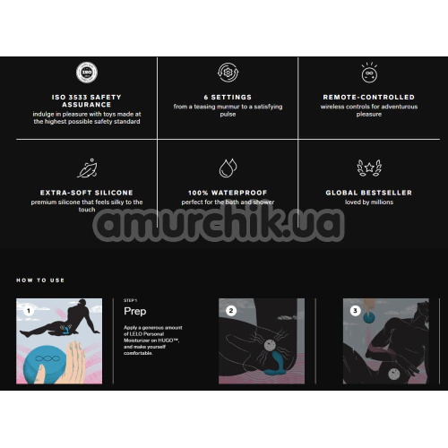 Вібростимулятор простати для чоловіків Lelo Hugo (Лело Х'юго), чорний