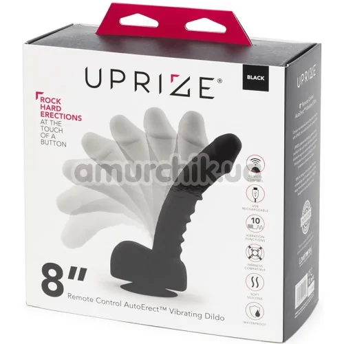Вібратор з ефектом ерекції Uprize Remote Control Erecting Realistic 8, чорний