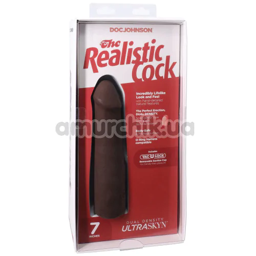 Фаллоимитатор Doc Johnson The Realistic Cock 7, коричневый