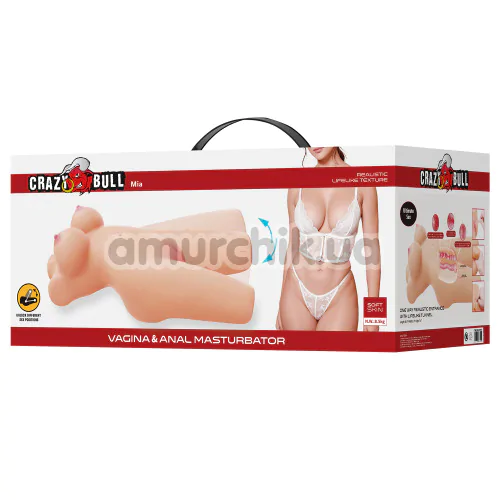 Искусственная вагина и анус Crazy Bull Mia, телесная