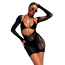 Сукня Star Night Longsleeve Open Front Mini Dress, чорна - Фото №3