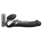 Безремневий страпон із вібрацією Strap-On-Me Multi Orgasm Bendable Strap-On XL, чорний - Фото №1