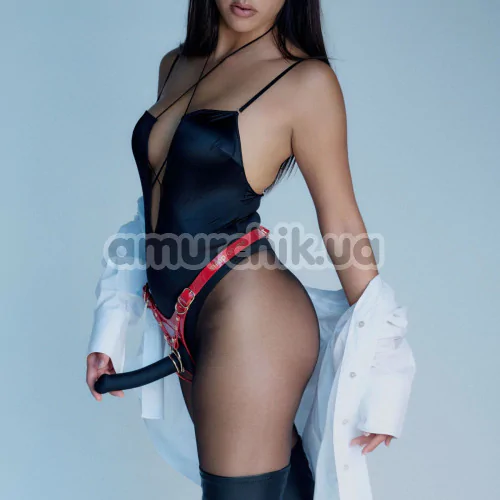 Трусики для страпона Strap-On-Me Leatherette Harness Fabulous, красные