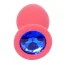 Анальна пробка із синім кристалом Exclusivity Jewellery Silicon Plug M, світло-рожева - Фото №3