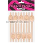 Трубочки для напоїв LoveToy Jokes & Parties Pussy Straws - тілесні, 9 шт - Фото №1