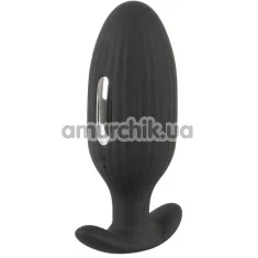 Анальна пробка з вібрацією і електростимуляцією XouXou Vibrating E-Stim Butt Plug, чорна - Фото №1